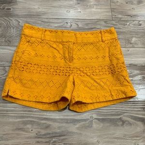 Ann Taylor Loft bright orange eyelet shorts